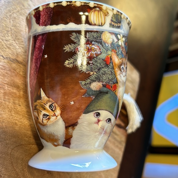 Christmas Holiday Kitty Cat Mug Cup in Hat Style Gift Box New Never Used Vintage - Picture 10 of 14